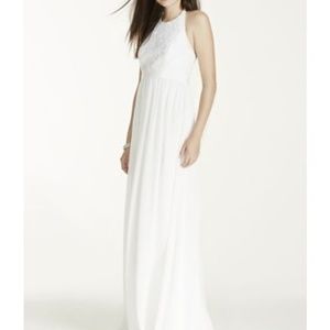 White Lace Halter Dress